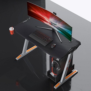 Стол компьютерный SKILLL CTG-003 120X60, Серая рама/черная столешница 